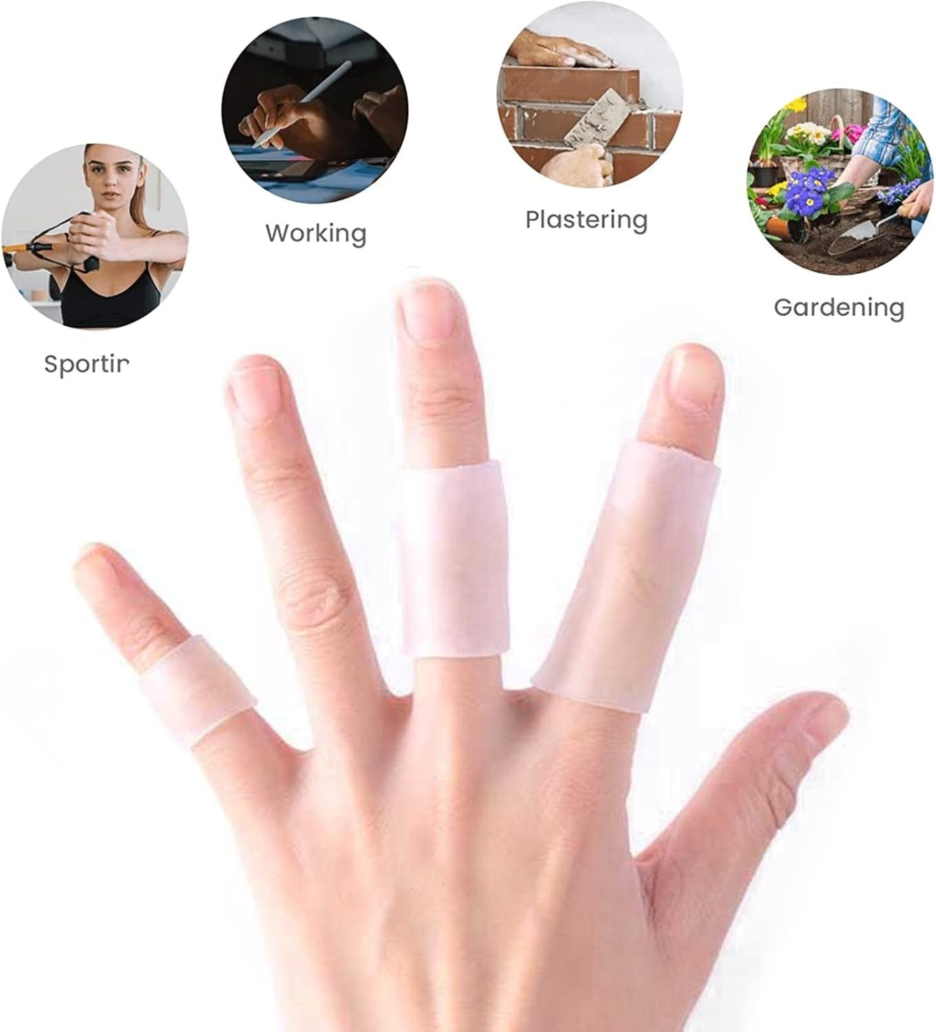 20 PCS Gel Finger Sleeve Protectors, Trigger Finger Pain Silicone Finger Slee…