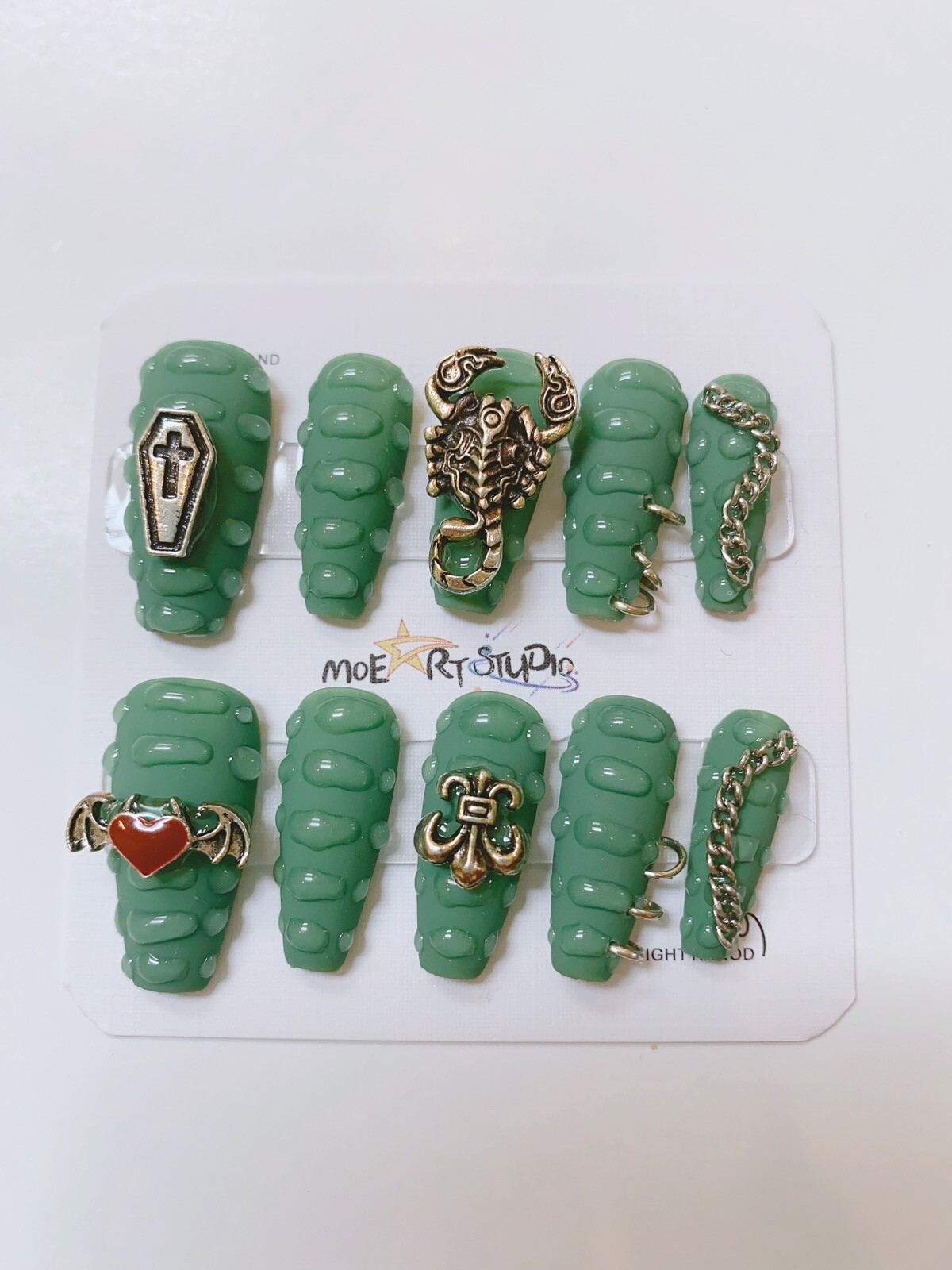 Nails Handmade press on nails 3D size S Cool Scorpion Halloween
