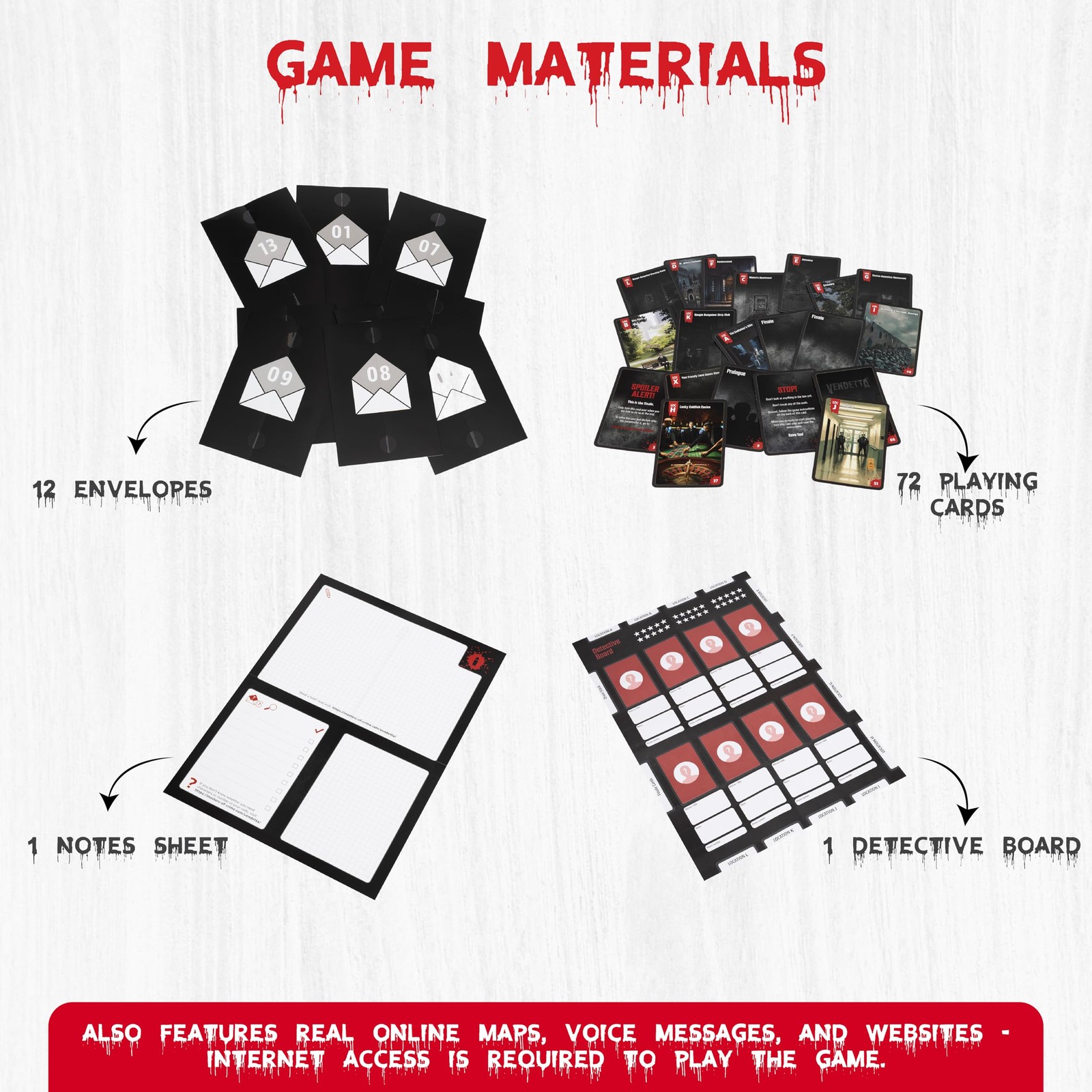 Masters of Crime: Vendetta 2 inches (W) x 6.5 (L) x 0.1 (H), Red