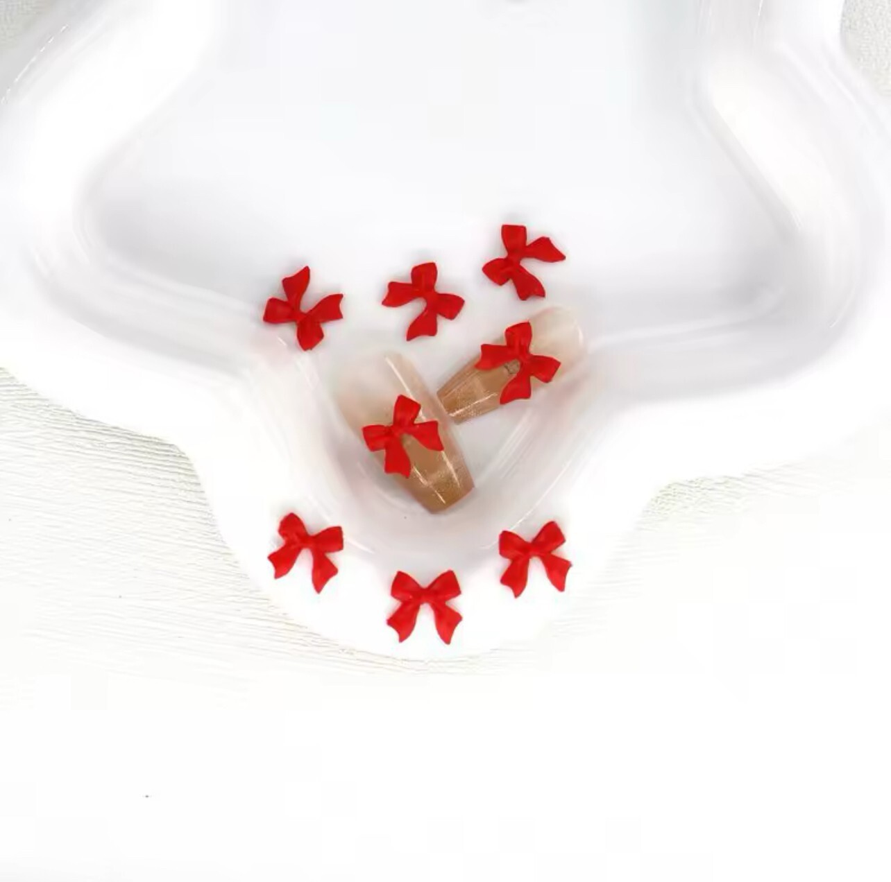 20PCS 3D Bow Cute Nail Art Decorations Accessories Charms white pink blue black