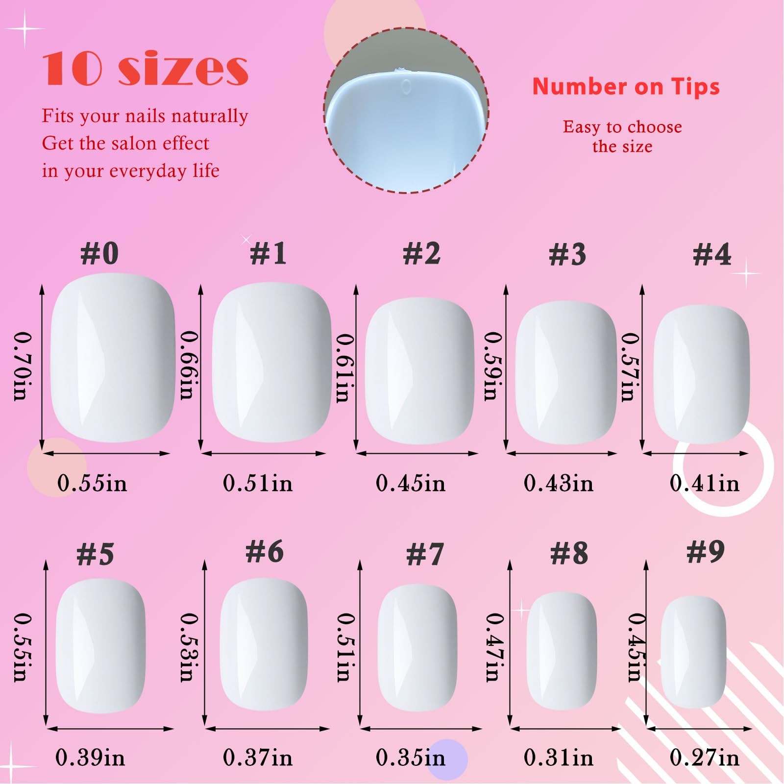 240pcs Press on Nails Short Glossy White Fake Nails Short Square Full Cover A…