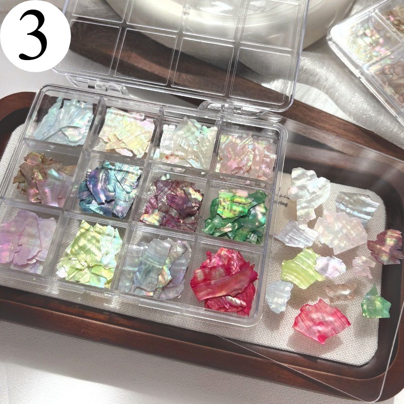 1 Box Thin Natural Shell Fragments Handmade DIY Materials Nail Art Accessories