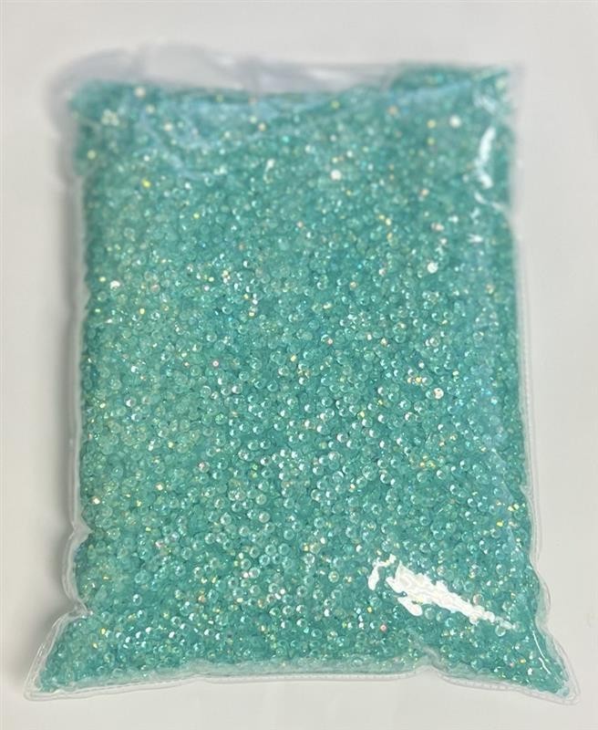 Turquoise Iridescent Jelly Resin 3mm Round Flat Back Nail Jewelry Crafting Gems