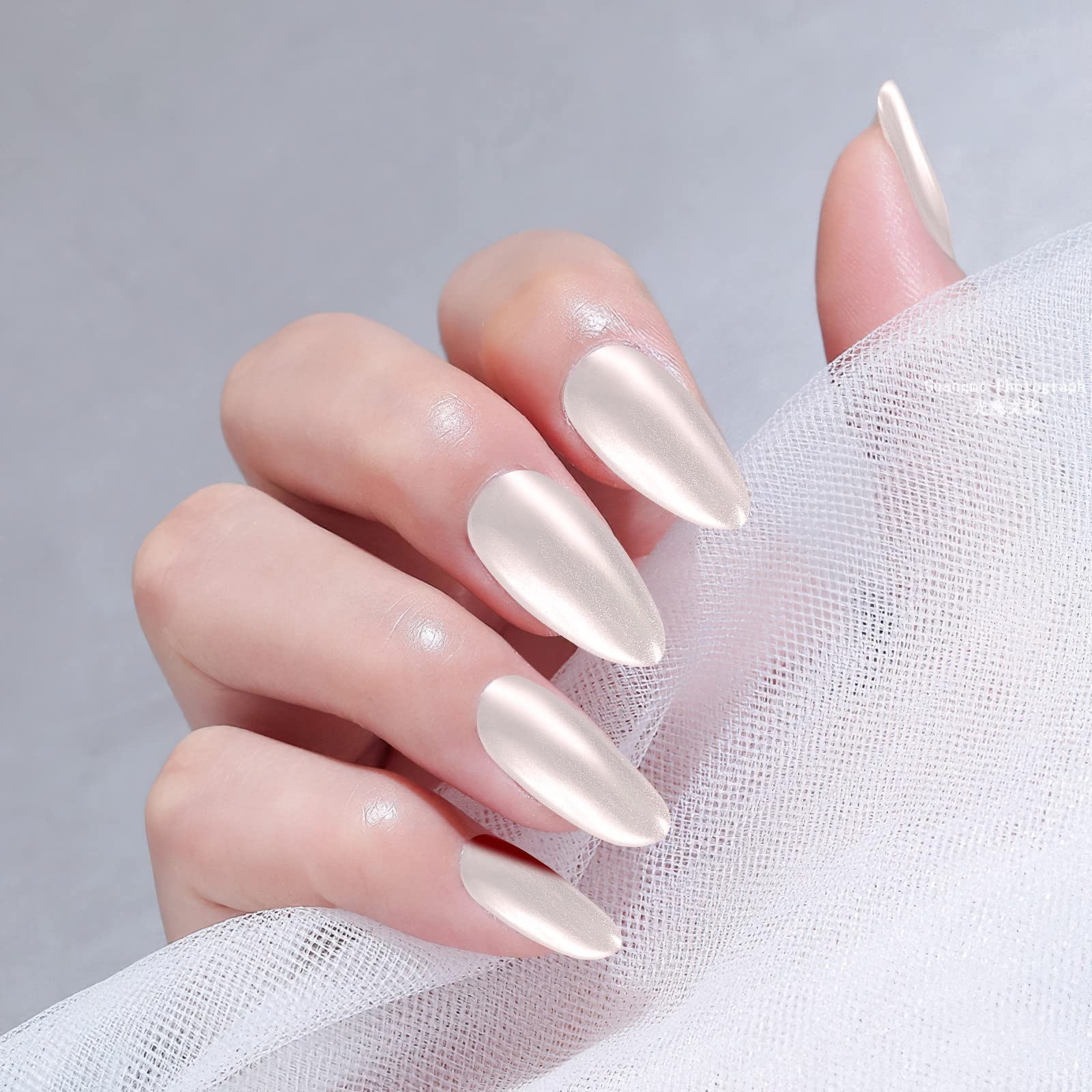 White Pearl Chrome Nail Powder, 3 Colors Clear Aurora Glass Ice 3