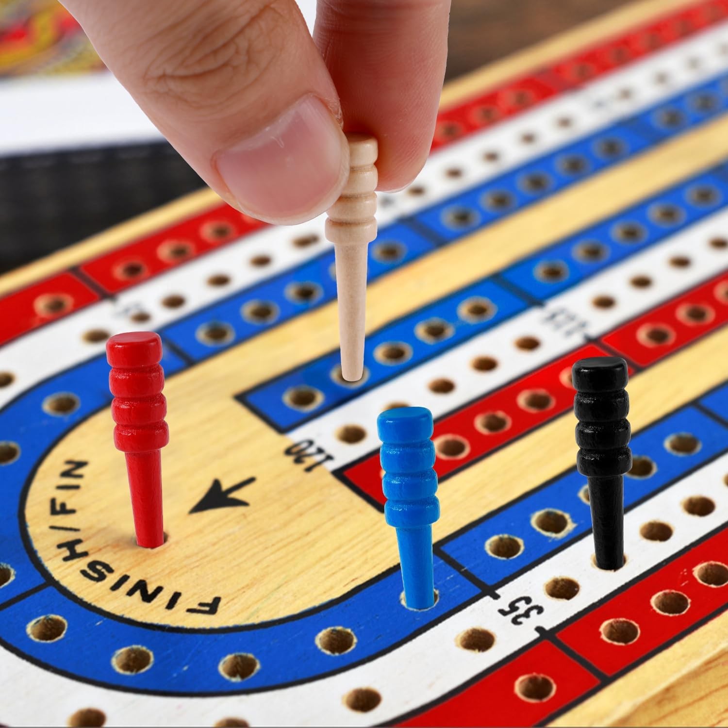 16pcs Cribbage Pegs, Wooden Board Pegs Fit 1/8 Inch Holes Crib Pins…