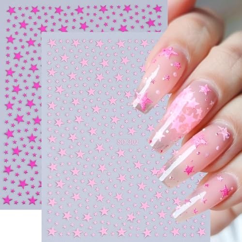 Star Nail Art Stickers 8 Sheets 4th of July Nail Decals Star Nail Stickers 15