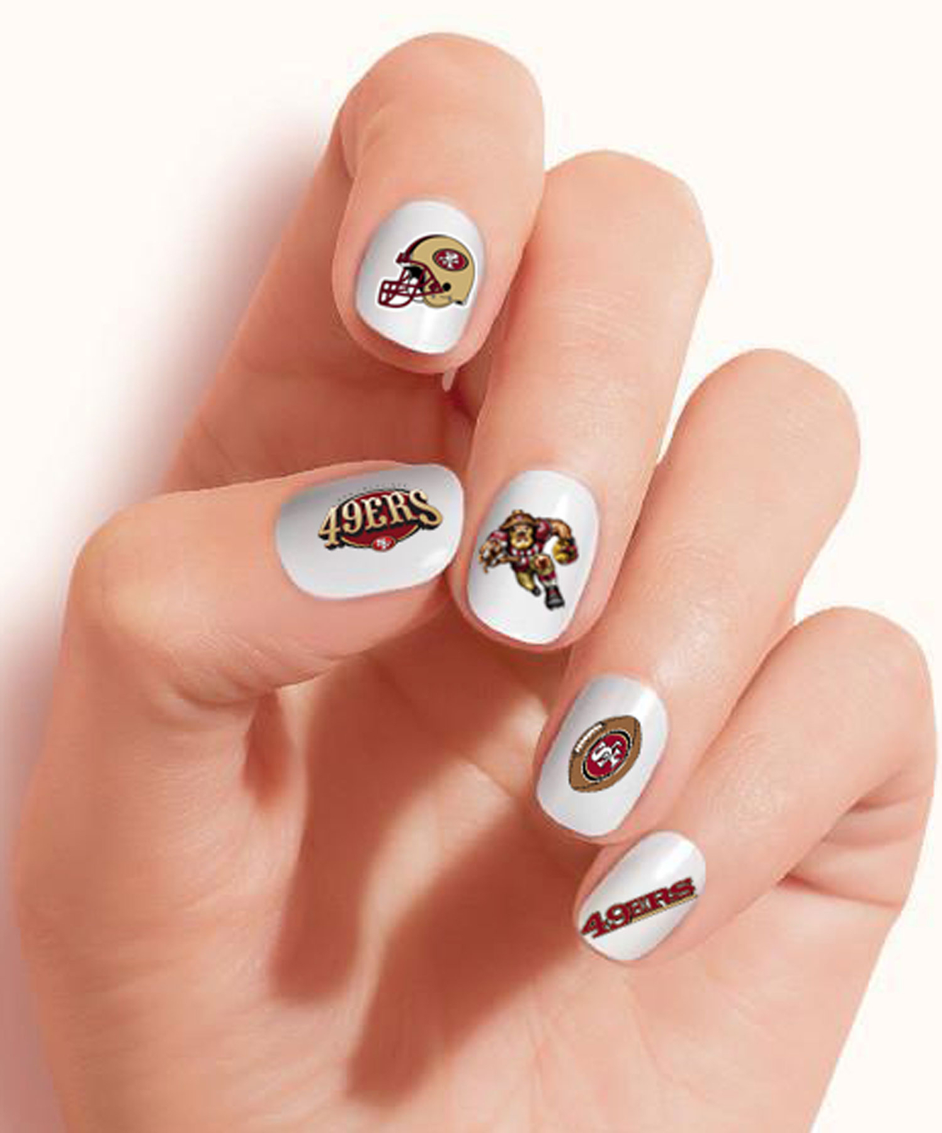San Francisco 49ers Waterslide & Clear Vinyl PEEL and STICK nail decals/stickers