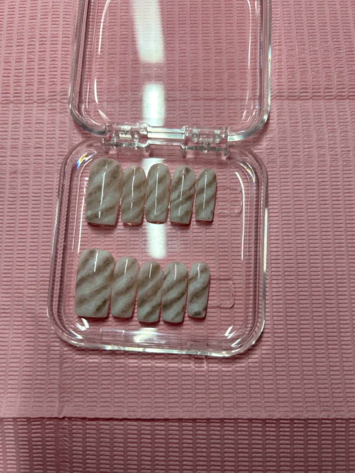 Medium Square Gel Press on nails|Marble|Handmade