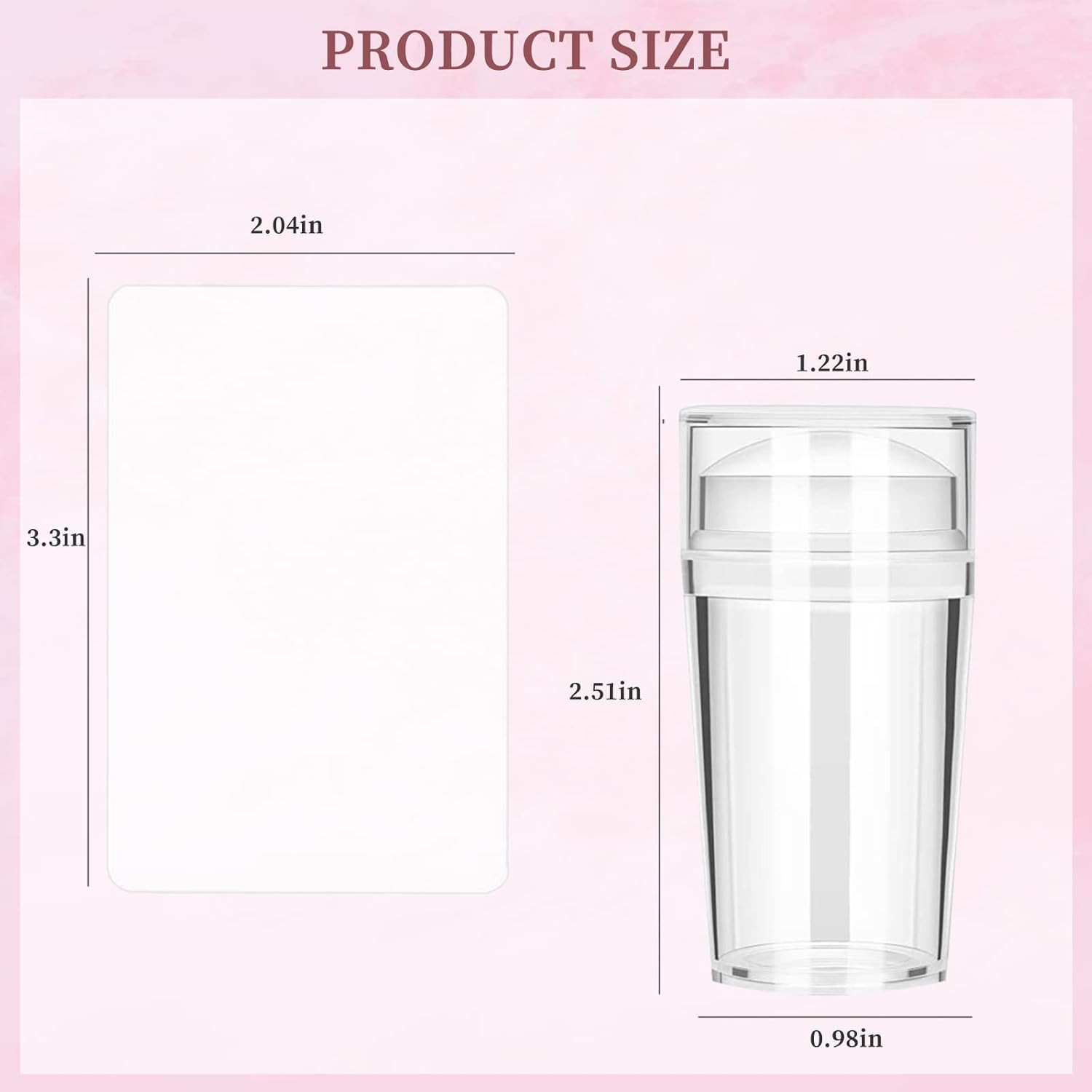 2PCS Silicone Head Nail Stamp Set with Scraper French Nail Art Template DIY Tool