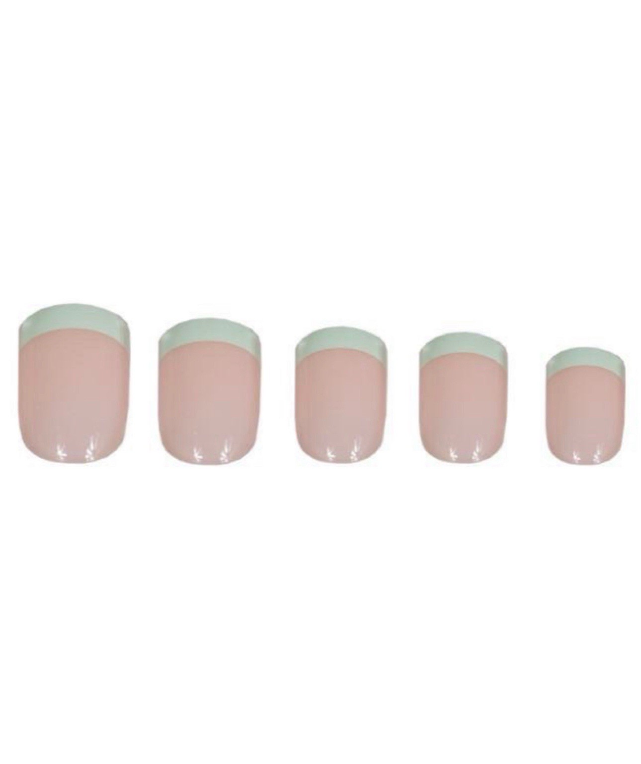 Red Aspen Nail Dashes , Short Square, Minty French, Faith B6n