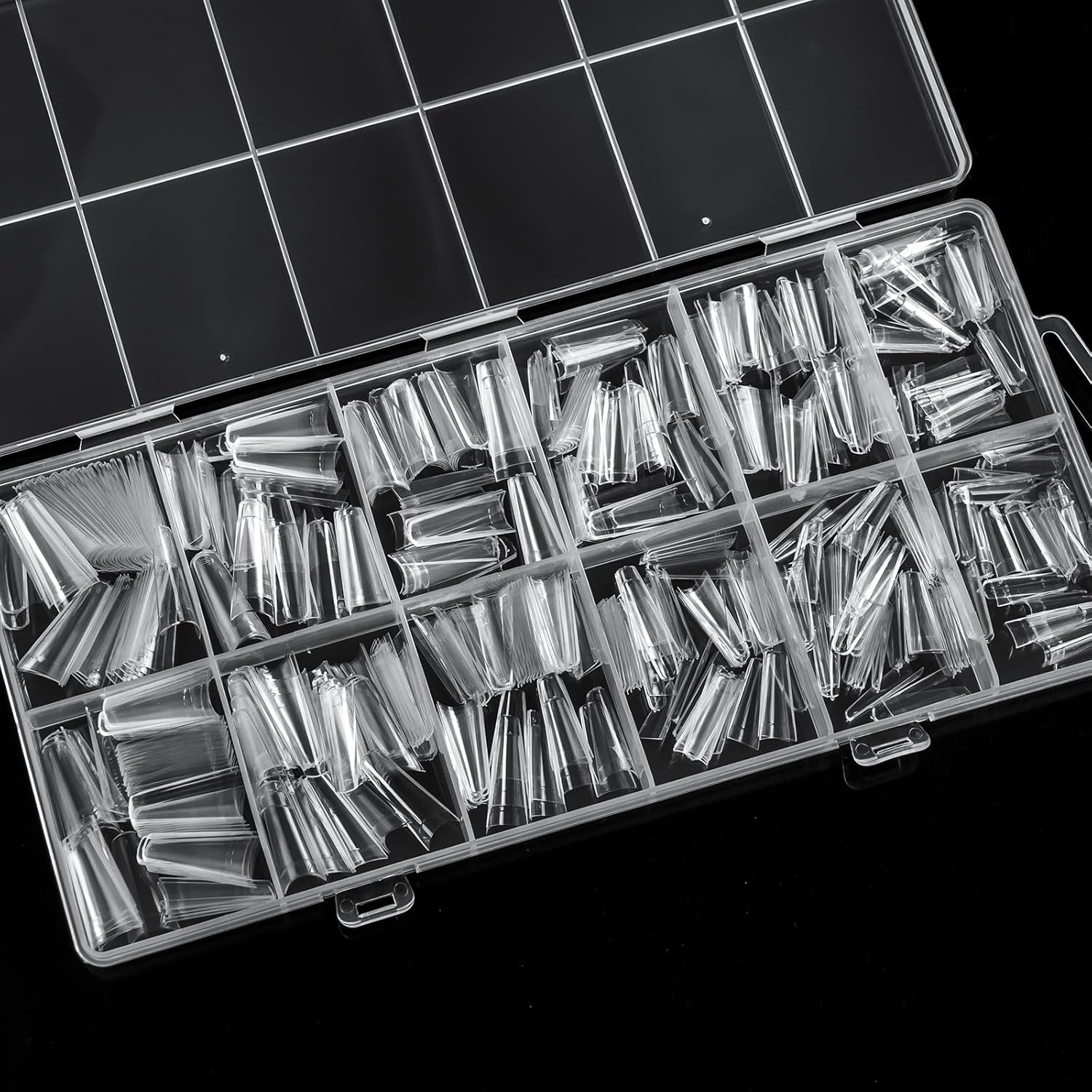 500PCS Half Cover Coffin Nail Tips – Acrylic Nail Tips, 10 Size Clear Ballerina
