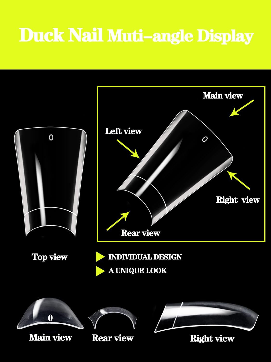 500PCS Duck Nail Tips for Acrylic Nails, Clear Nail Tips Duck Feet Fan Flare …