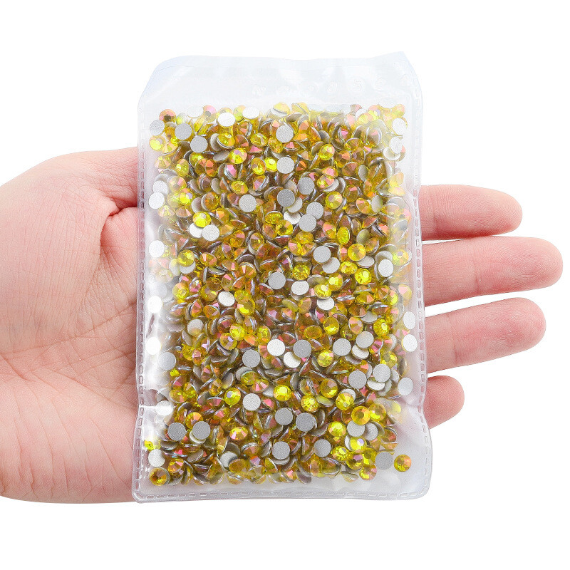 NEW Color Golden Light Crystal Glass Flatback Rhinestones Nail Art Clothes Decor