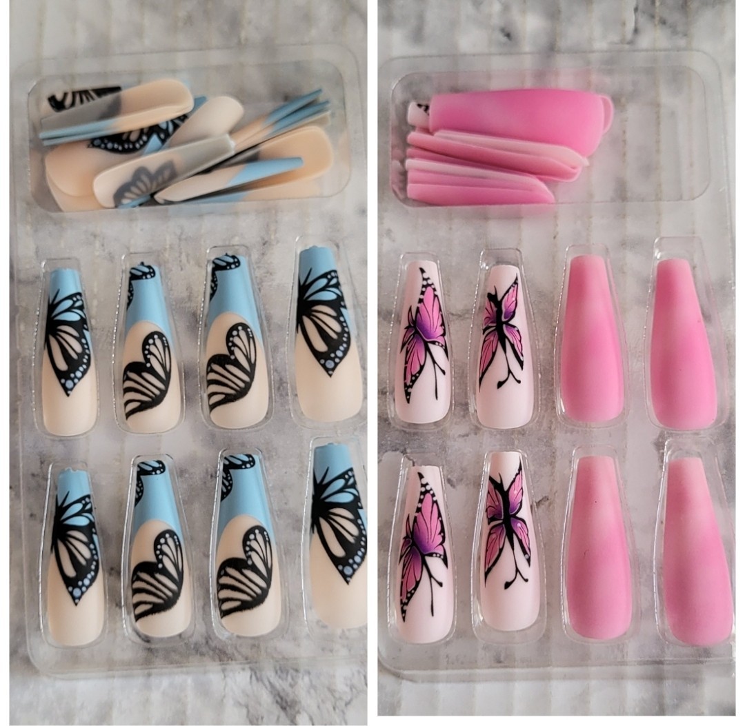 (Lot Of 2) False Long Nails Beautiful Nail Do it Yourself Packs of 24 Each Box