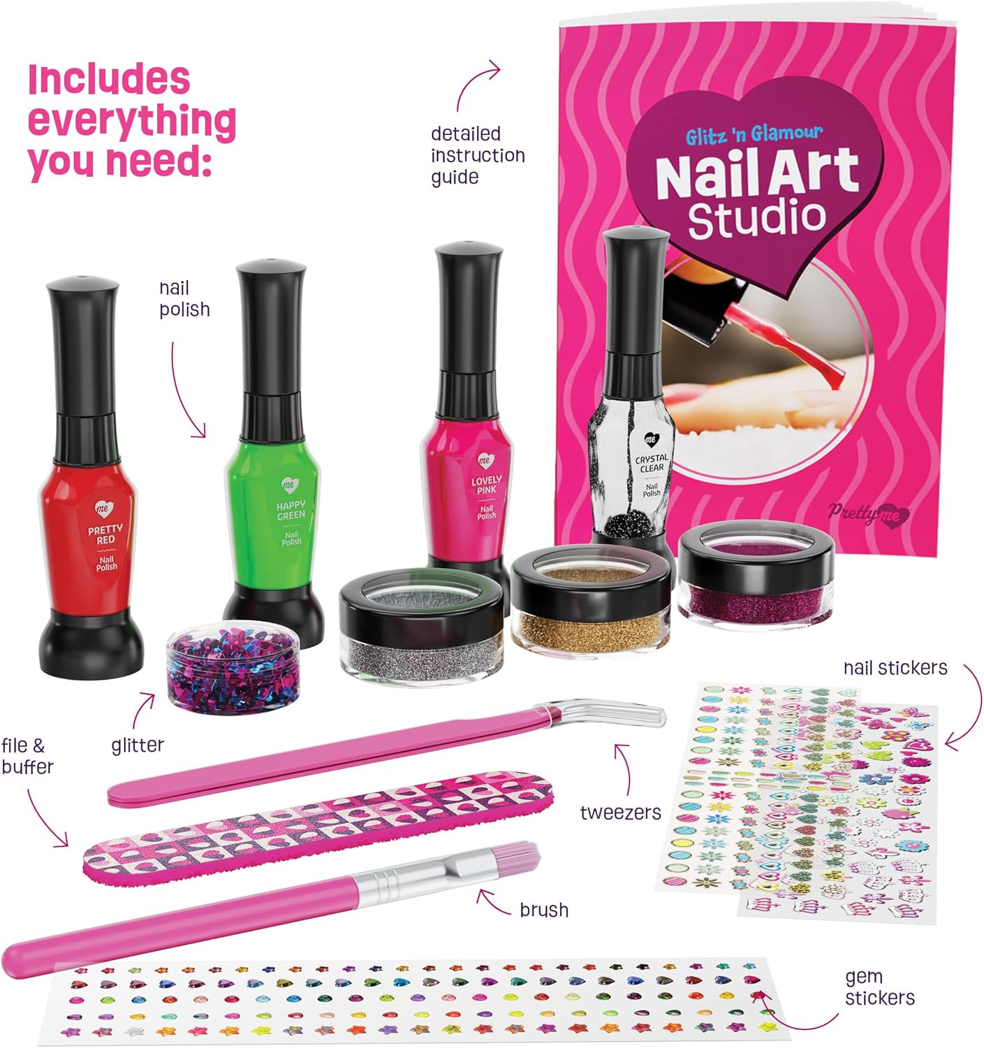 Nail Art Studio for Girls – Birthday Gift – Nail Polish Kit for Kids Ages 7-12 Y