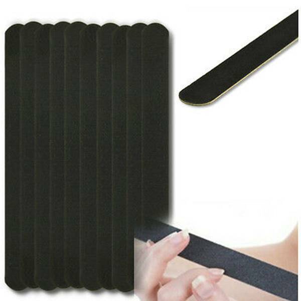10x Nail Files Double Sided 100/180 Grit File Emery Board Straight Set Kit -US