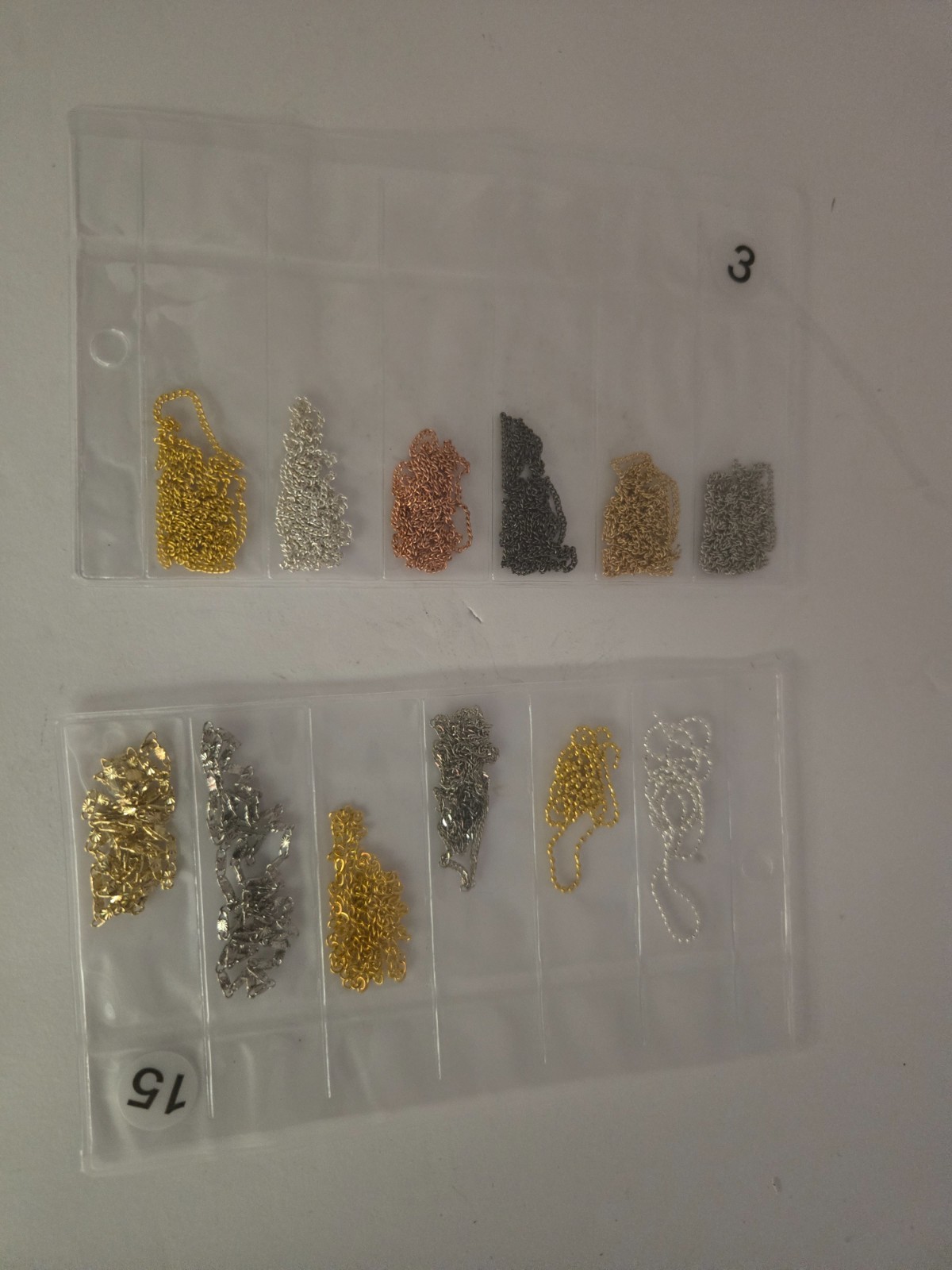 Lot of Lifextol Nail Art Decorations – 3D Rhinestone Waves & Metal Micro Chain