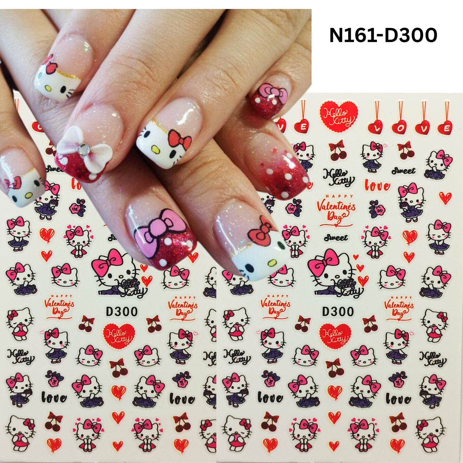 3D Hello Kitty Nail Art Stickers – Easy Peel & Stick Nail Designs