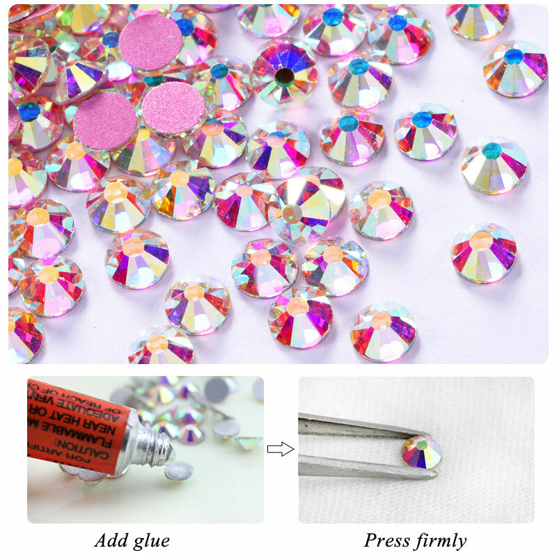 1440p Rose Gold Bottom Crystal Non Hotfix FlatBack Rhinestones DIY Nail Art Tips