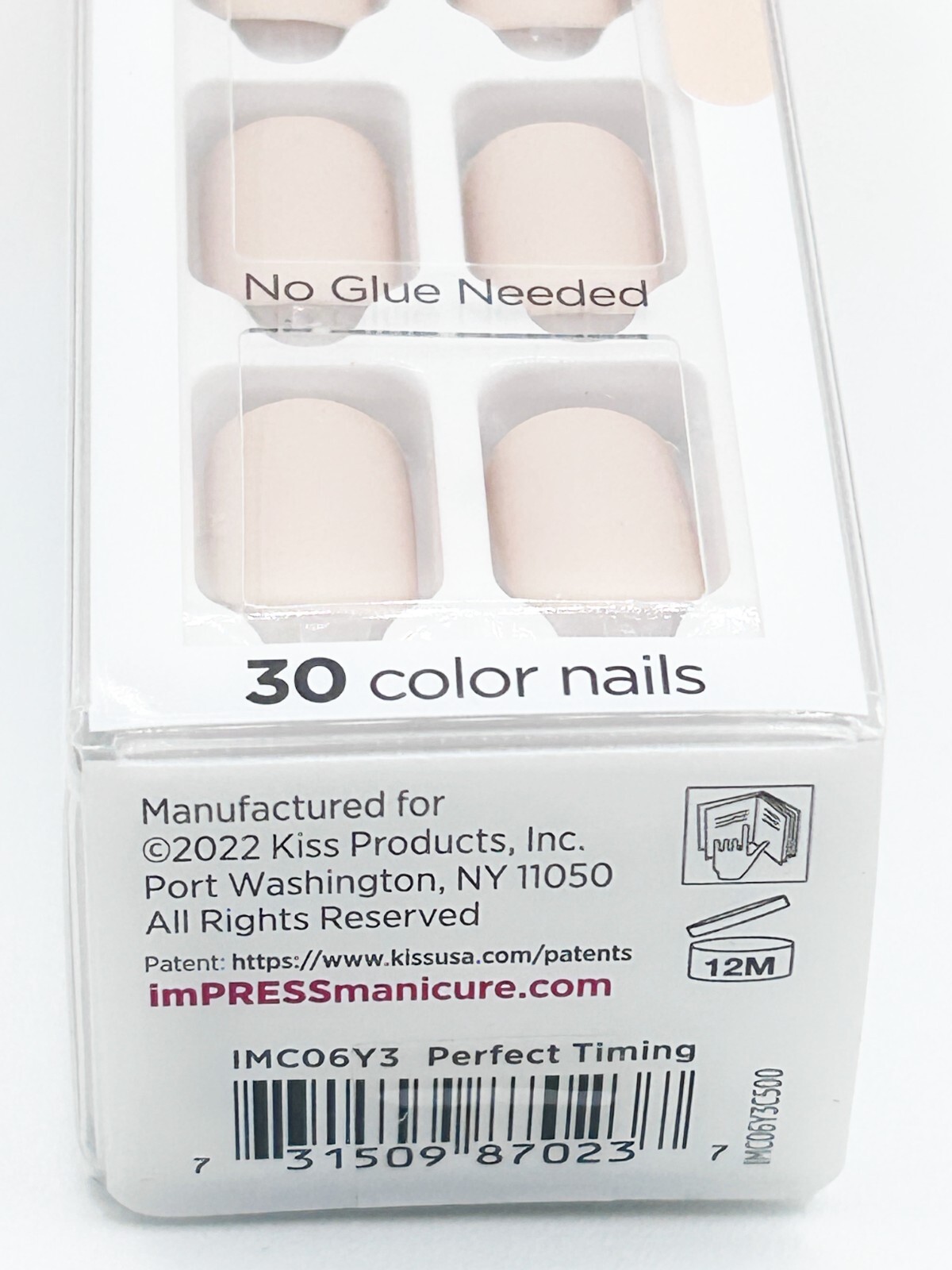 imPRESS Color Gel Press-On Nails Short, Matte Finish ‘Perfect Timing’ Pink 87023