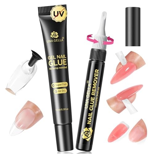 15ml Quick Drying Semi Solid Nail Glue Gel with 10ml Remover for Press On