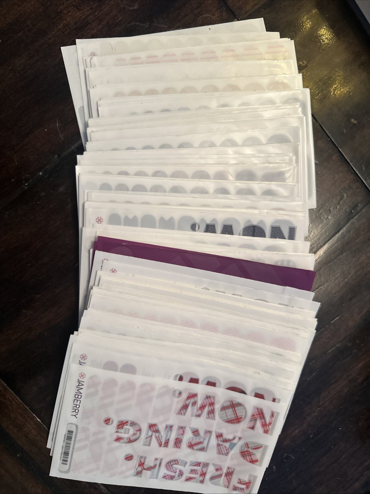 Jamberry Lot Holiday Sports Glitter Plaid Full Sheets And Some Extra 1/2 Sheets
