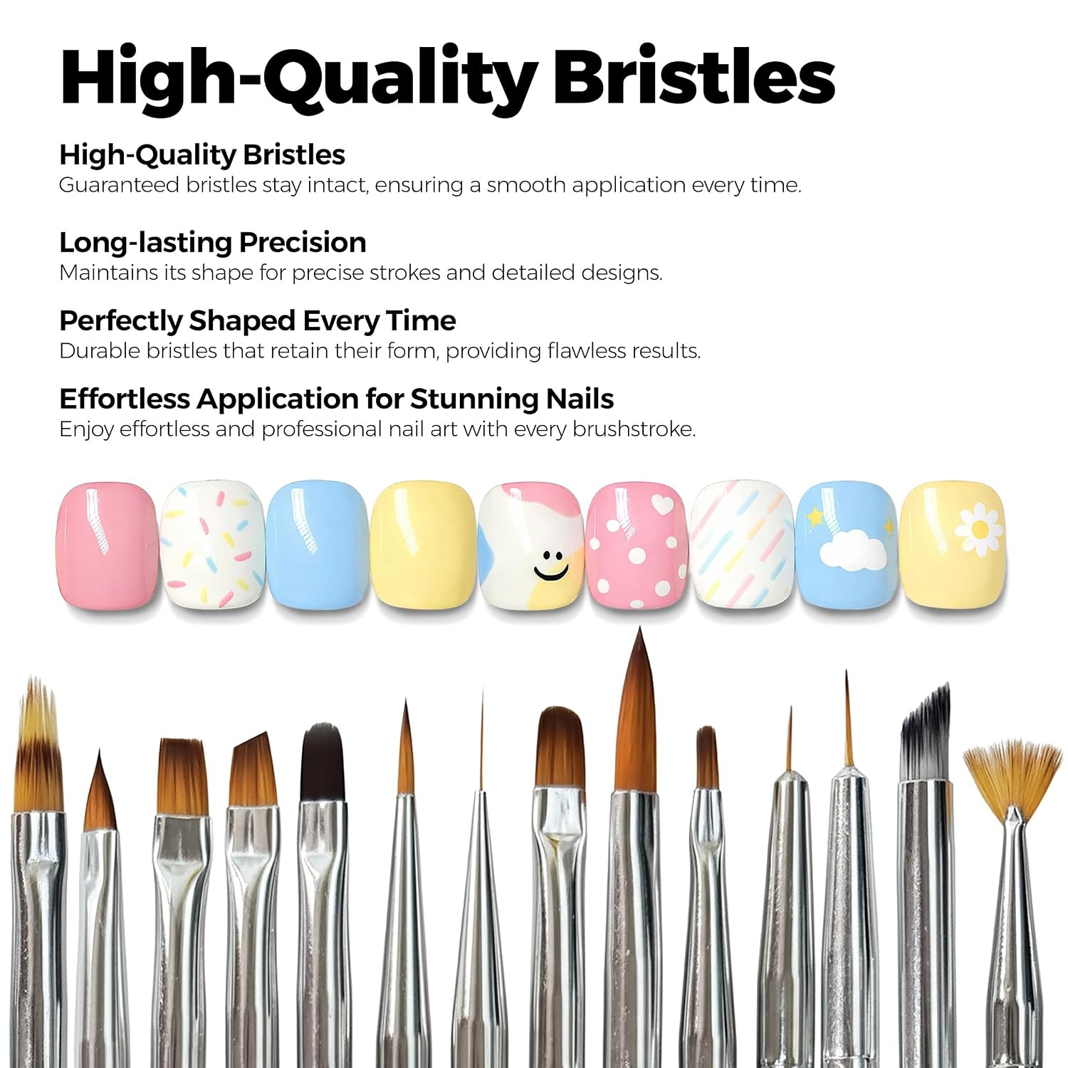 GELPARTY 21 Pcs Pastel Nail Art Brush Set for Gel Polish, Acrylic & Ombre – Prof