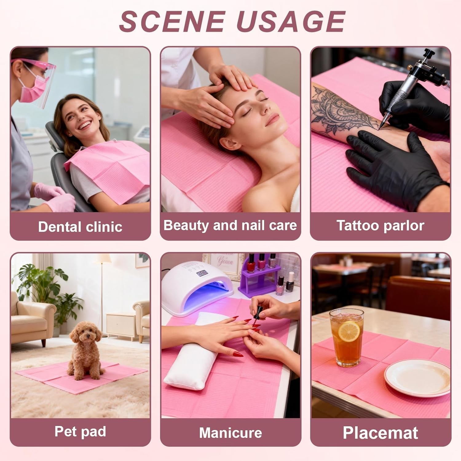 40pcs Disposable Nail Mats, Nail Desk Protection, Desk Accessories For Manicu…
