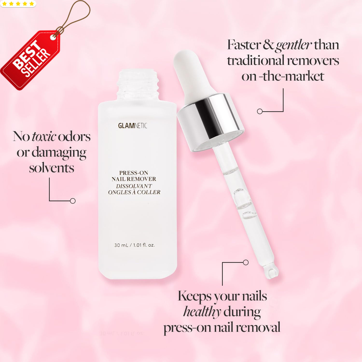 Press On Nail Remover 30ml Odorless No Acetone Gentle Fake Nail Serum – US