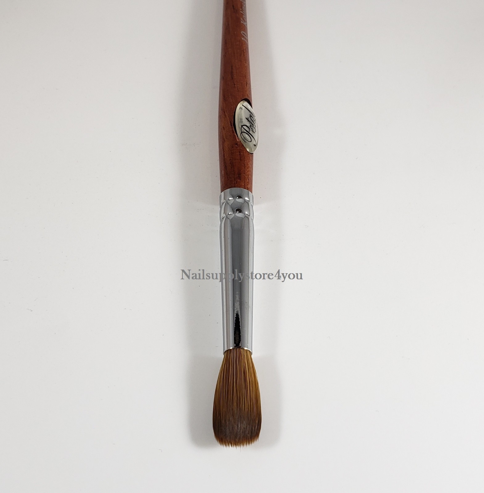 Petal Kolinsky Red Wood Handle Acrylic Nail Brush (Crimped) – Size #10