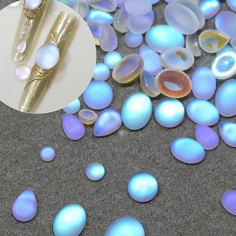 50pcs Cats Eye Matte Gems Nail Charm Elevating Your Nail Art Creation for Women