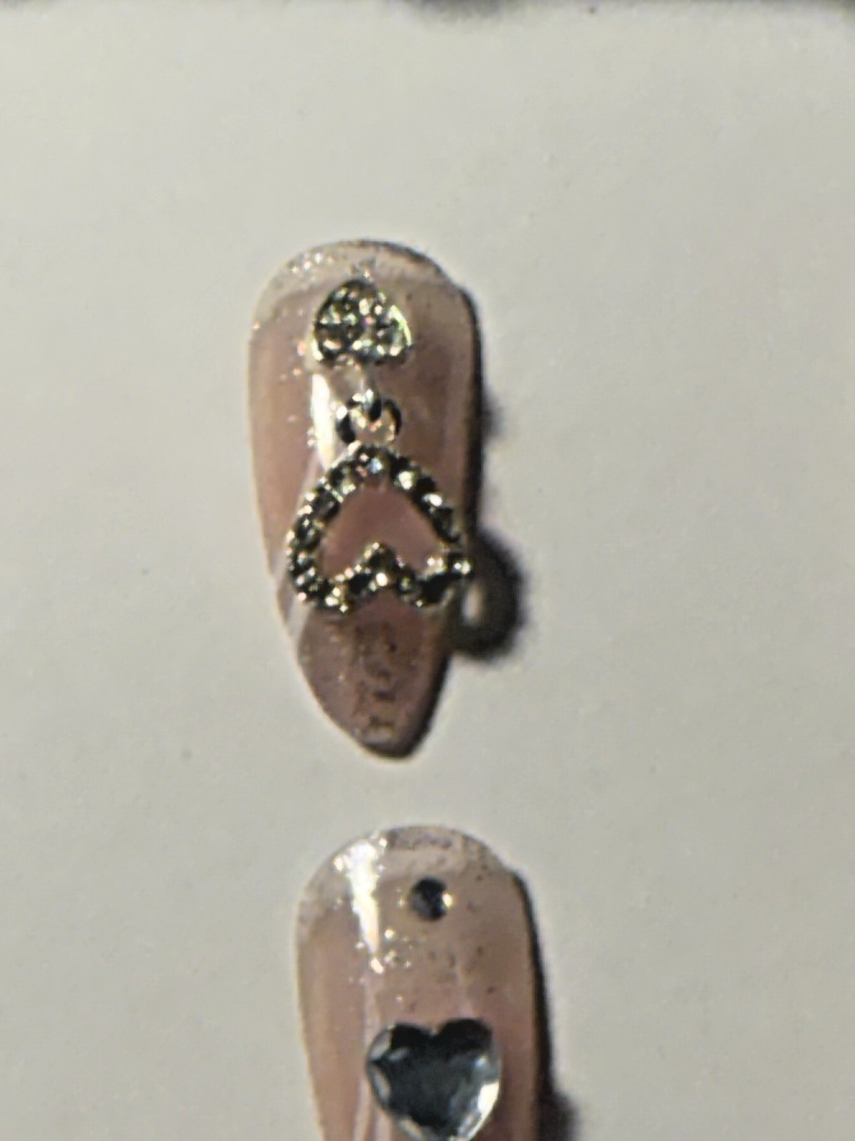 3-Pack Press-On Nails with Nail Charms – Nude, Heart, and Swirl Designs | 3D Nai