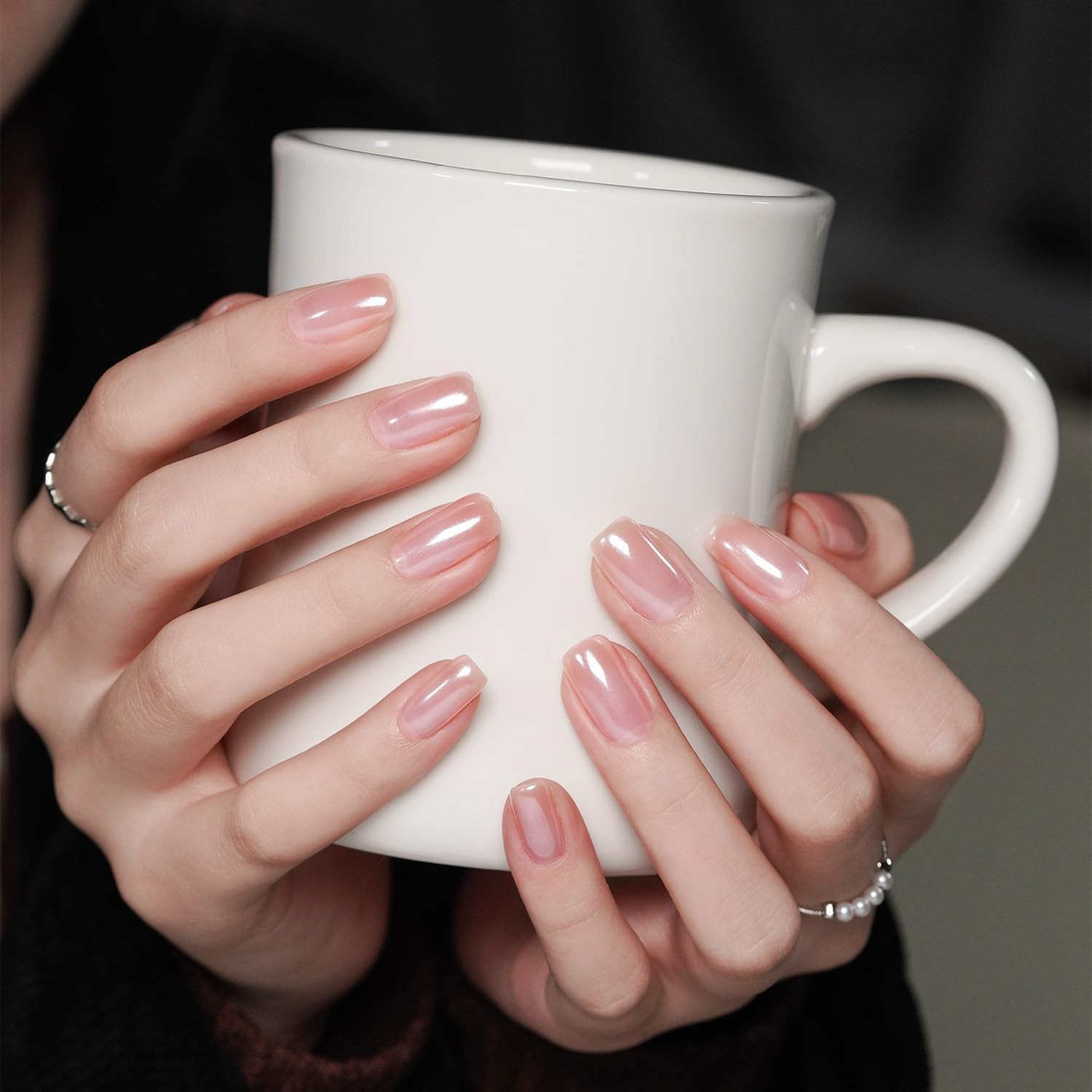 Lustrous White Pearl Chrome Nail Powder – Mirror Effect for Stunning Nails