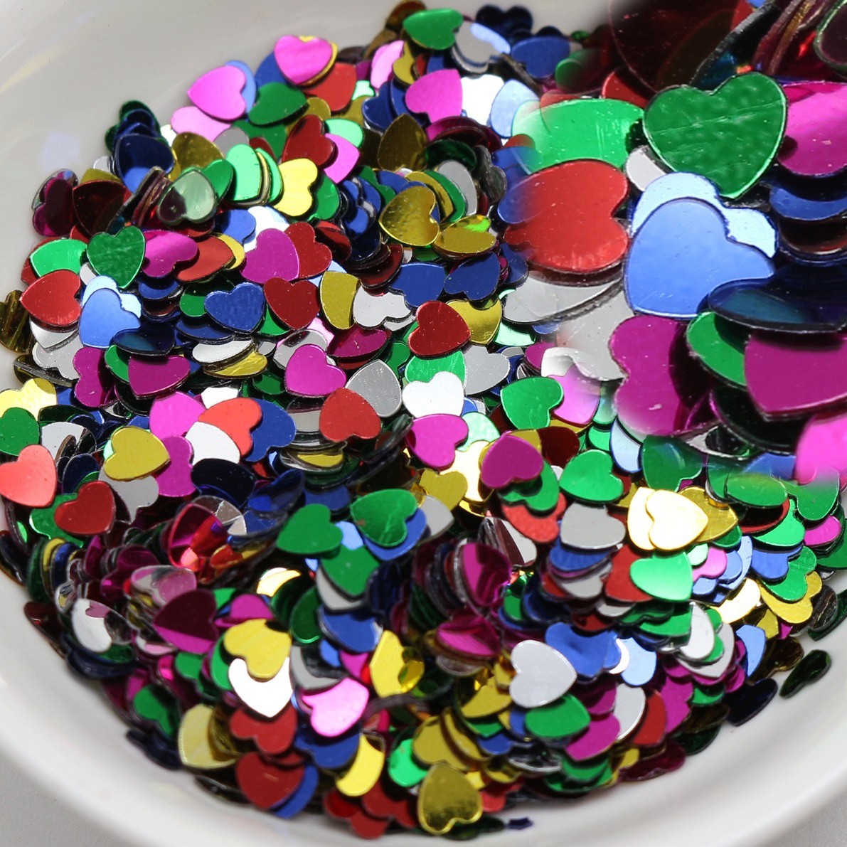 50 Gram Mixed Color Metallic Heart Sequins Loose Tiny 5mm Nail Art Tips Crafts