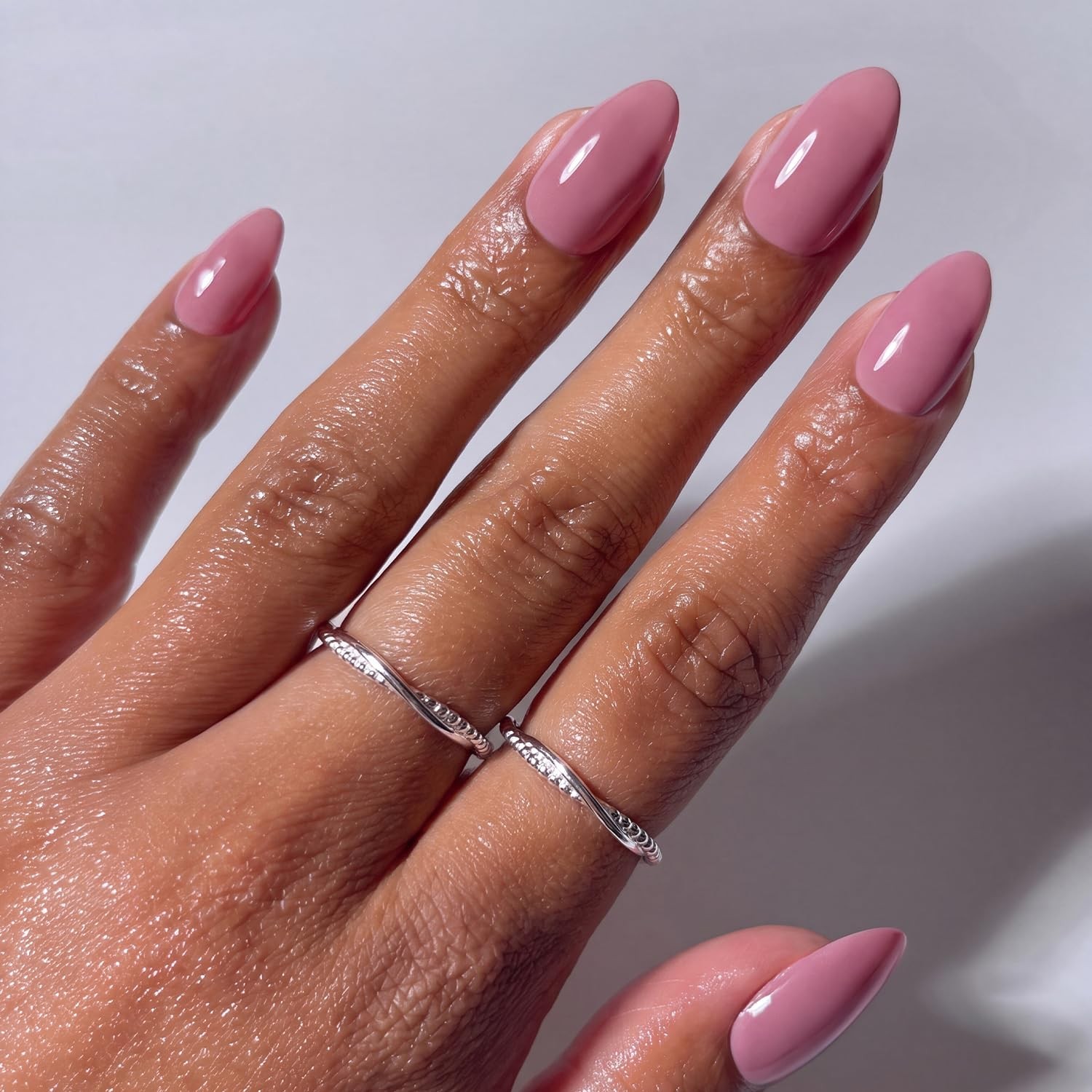 ohora Gel Press On Nails Oval Mauve Pink Medium
