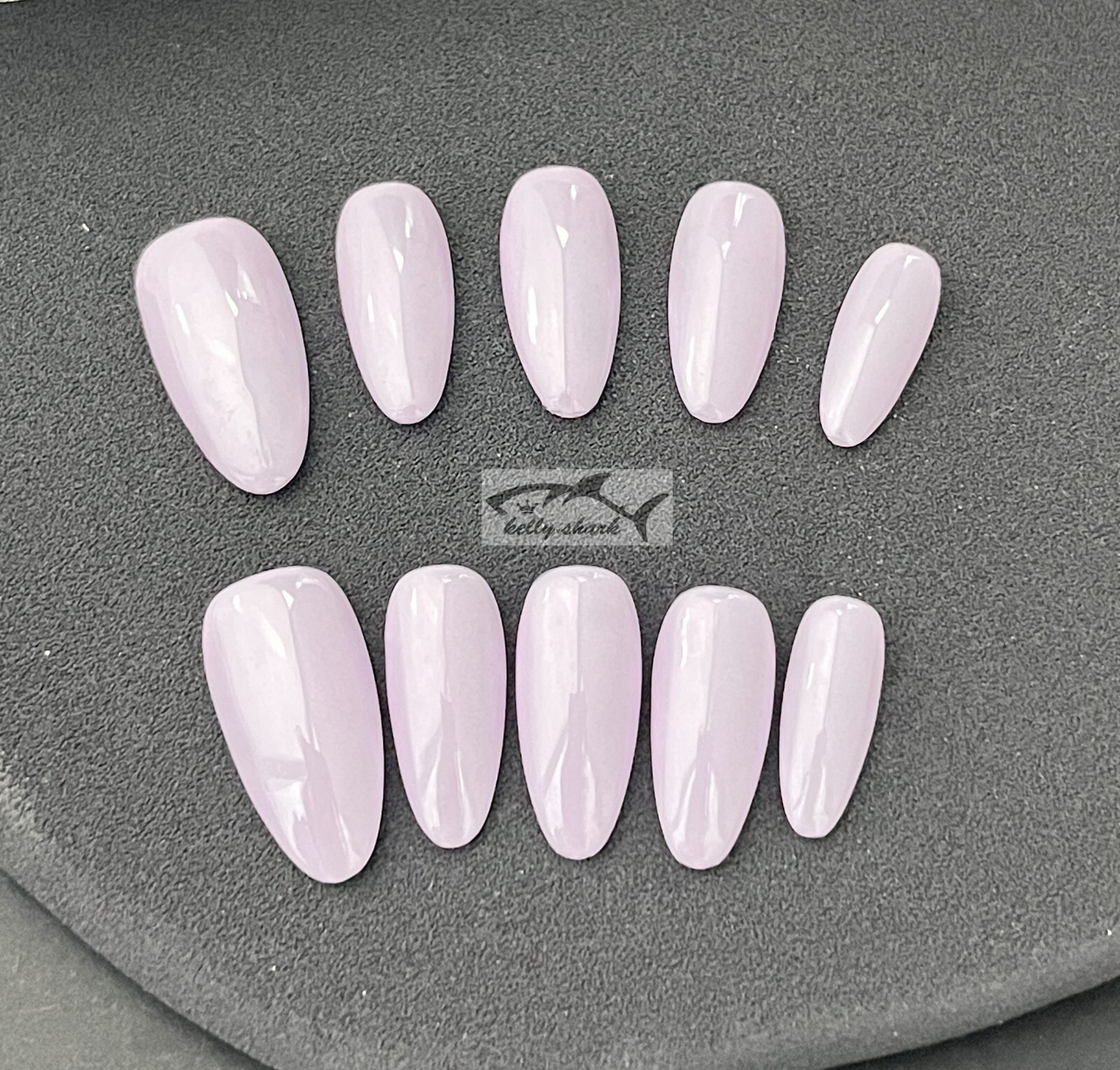 10pcs Handmade Polar-Purple Hailey Style Press on Nails Medium Almond shape, SML