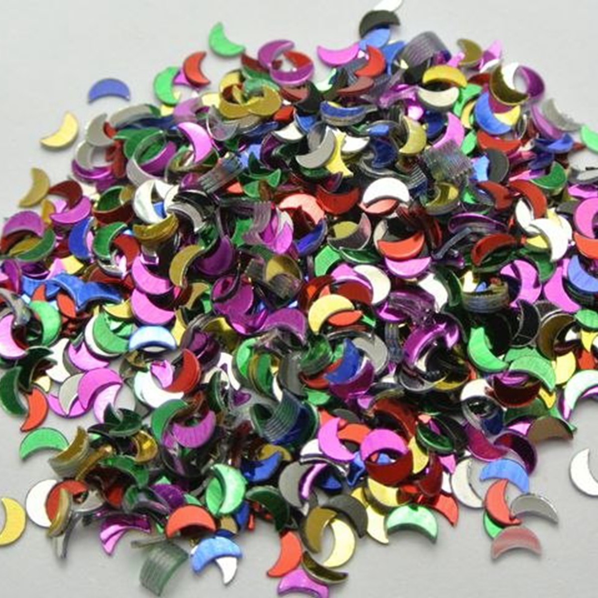 50Gram Mixed Color Metallic Moon Sequins Loose Tiny Tip 5X3mm Nail Art Scrapbook