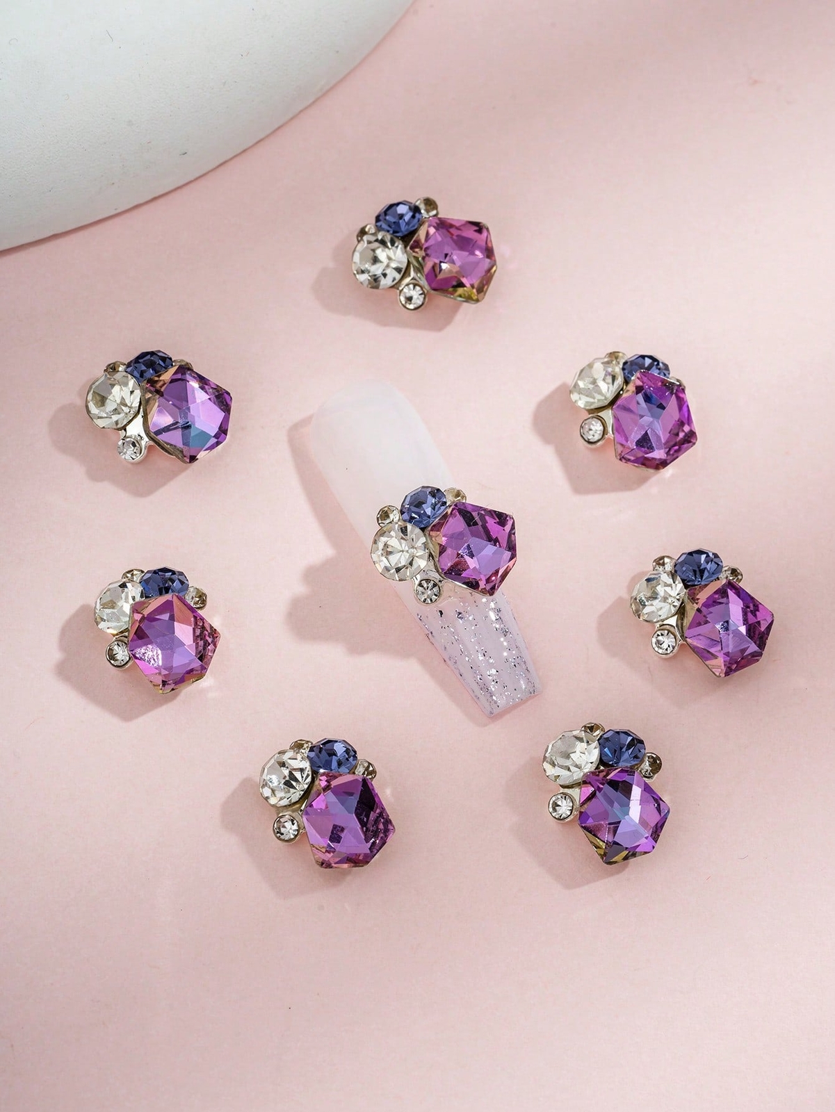 8pcs Rhinestones Jewelry Nails Gems Nail Art Accessory DIY Manicure Supplies For