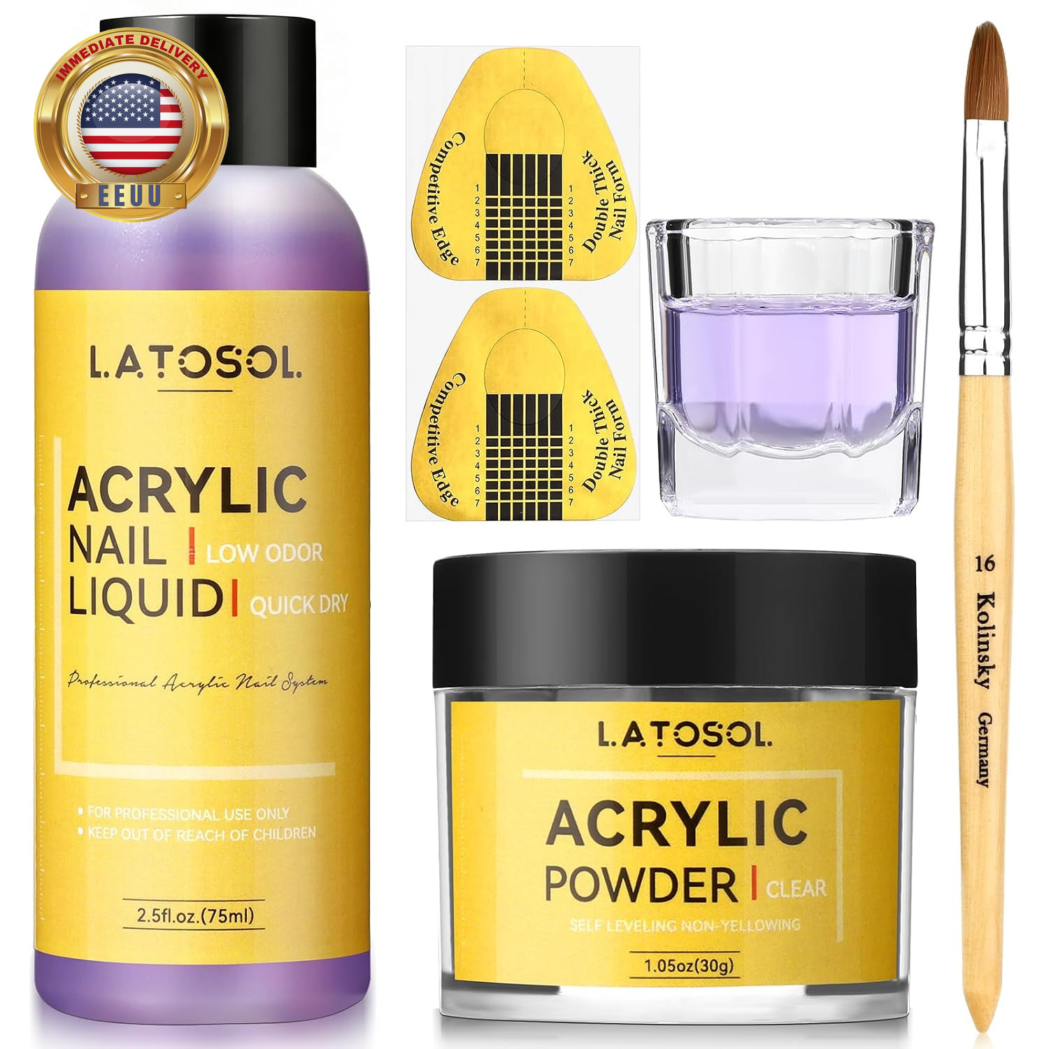 Clear Acrylic Nail Kit – Quick Dry Long Lasting Acrylic Powder & Liquid Set with