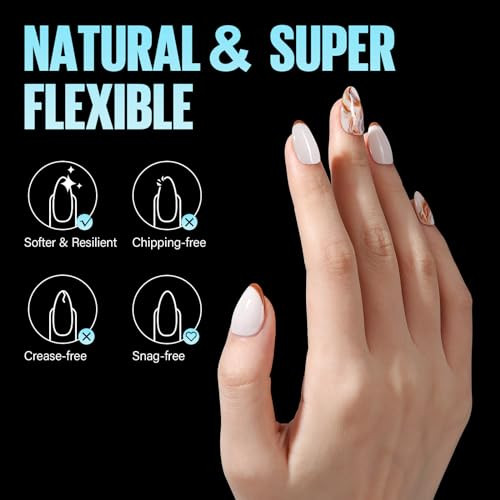 Almond Nail Tips Acrylic False Nails 240Pcs Almond Nails Gel Nail Tips Short