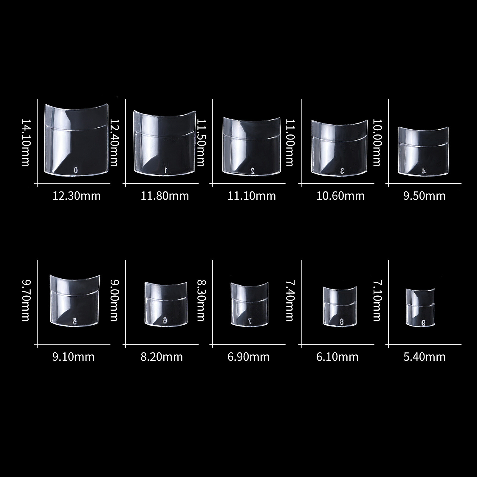 200Pcs/Box French Short Nail Tips Half Cover Acrylic Fake Nails Extensions Tips