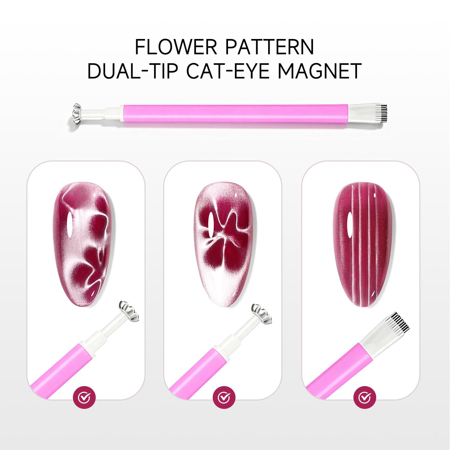 Cat Eye Magnet Set for Nails,17Pcs Cateye Magnet Tools for Cat Eye Gel Polish,Na