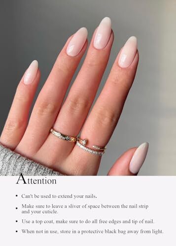 Semi Cured Gel Nail Strips (Jelly White)-20 PCS Gel Nail Stickers | Gel Nail