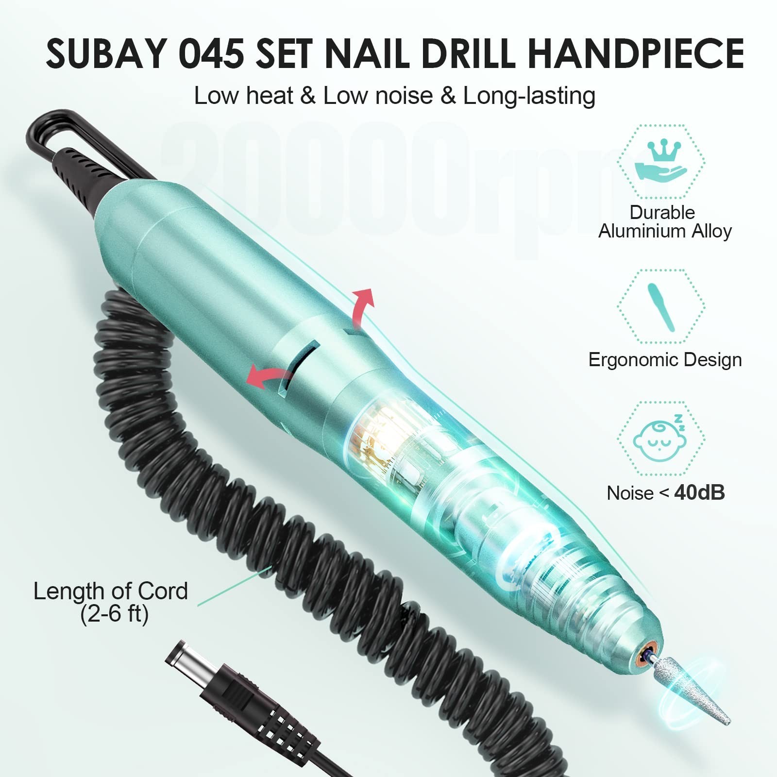 SUBAY Professional Finger Toe Nail Care Electric Nail Drill Machine Manicure …