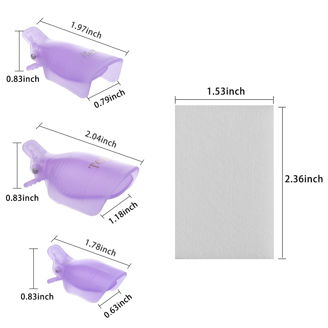 INFILILA Nail Polish Remover 1020 Pieces (20 Clips + 1000 Wipes), B-WHITE