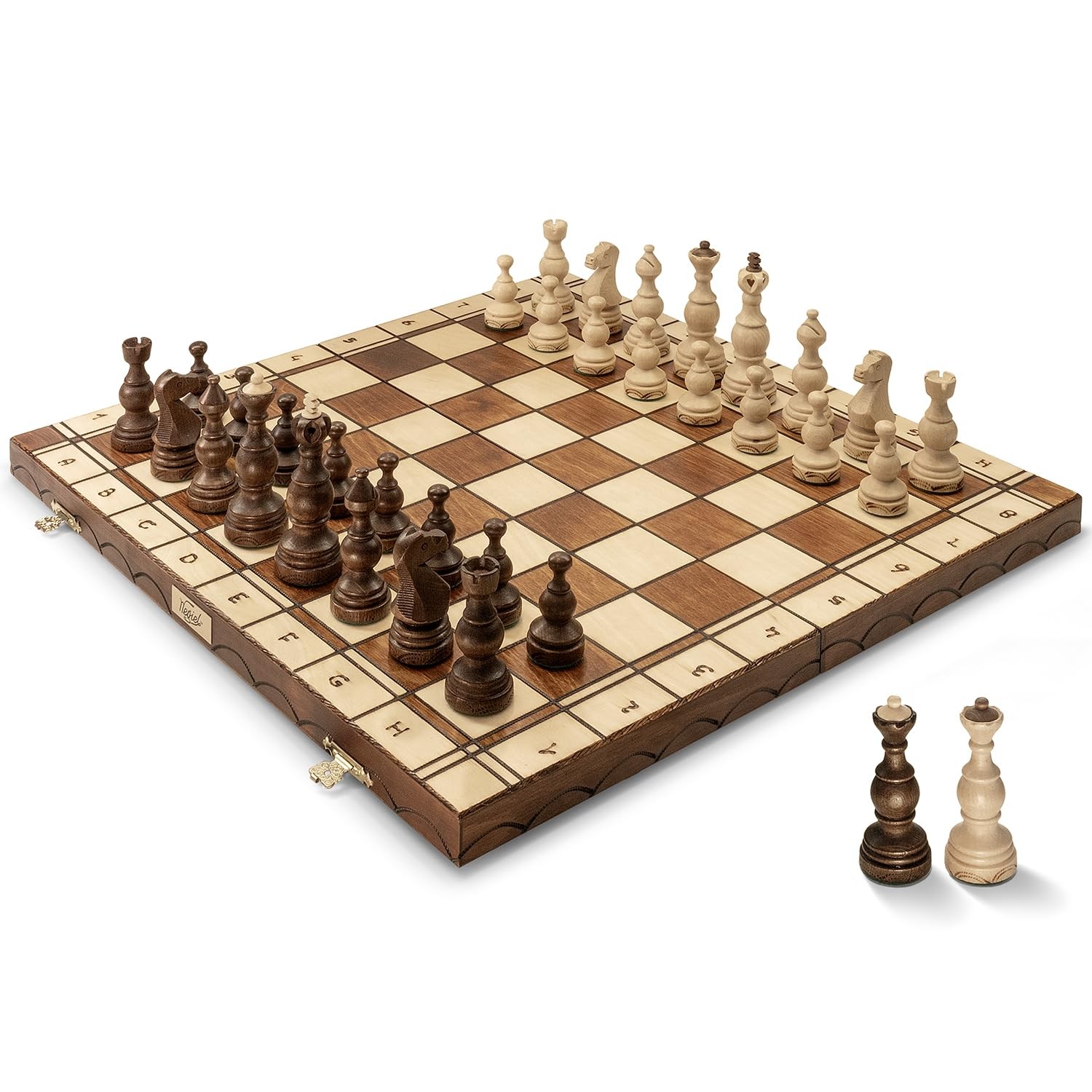 Wegiel Legate Luxury Wooden Chess Set for Adults and Kids – 46-50 cm,