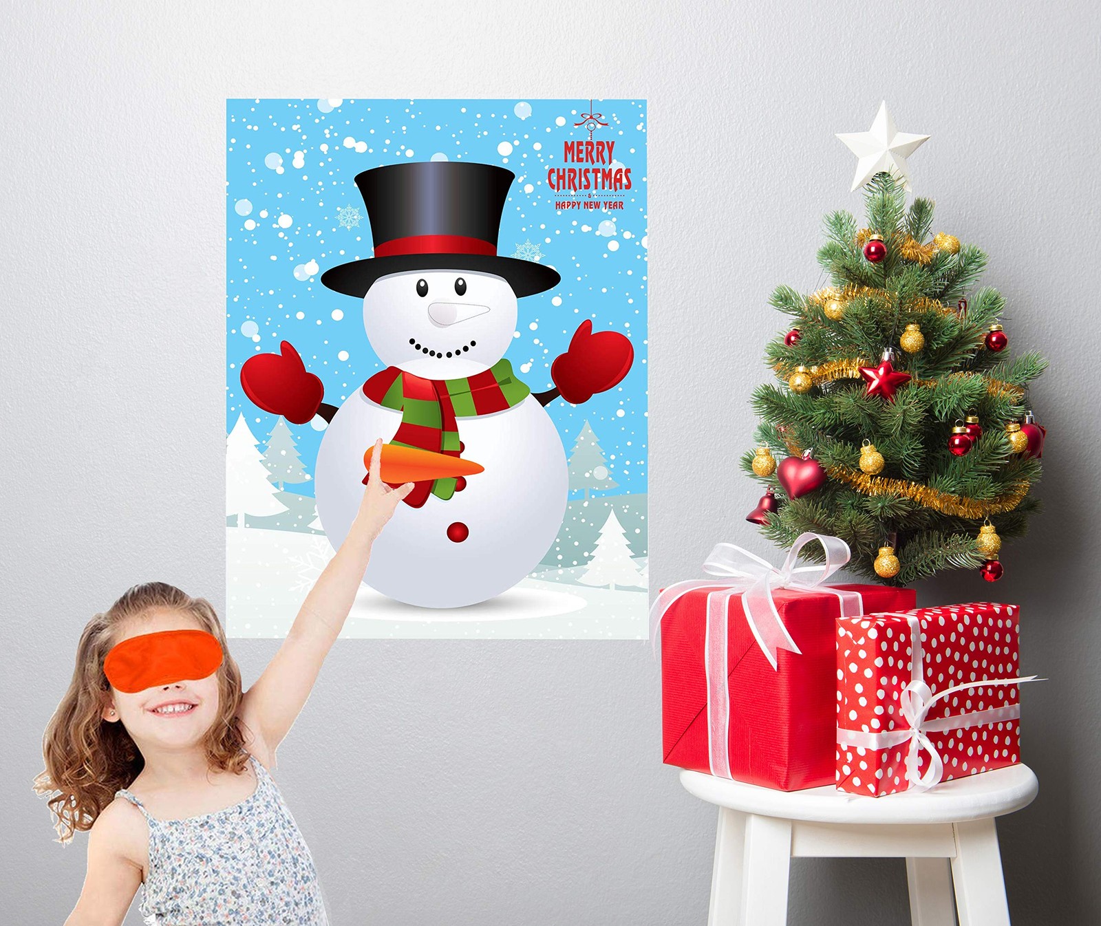 MISS FANTASY Christmas Games for Kids Party Pin 1 Count (Pack of 1), Snowman