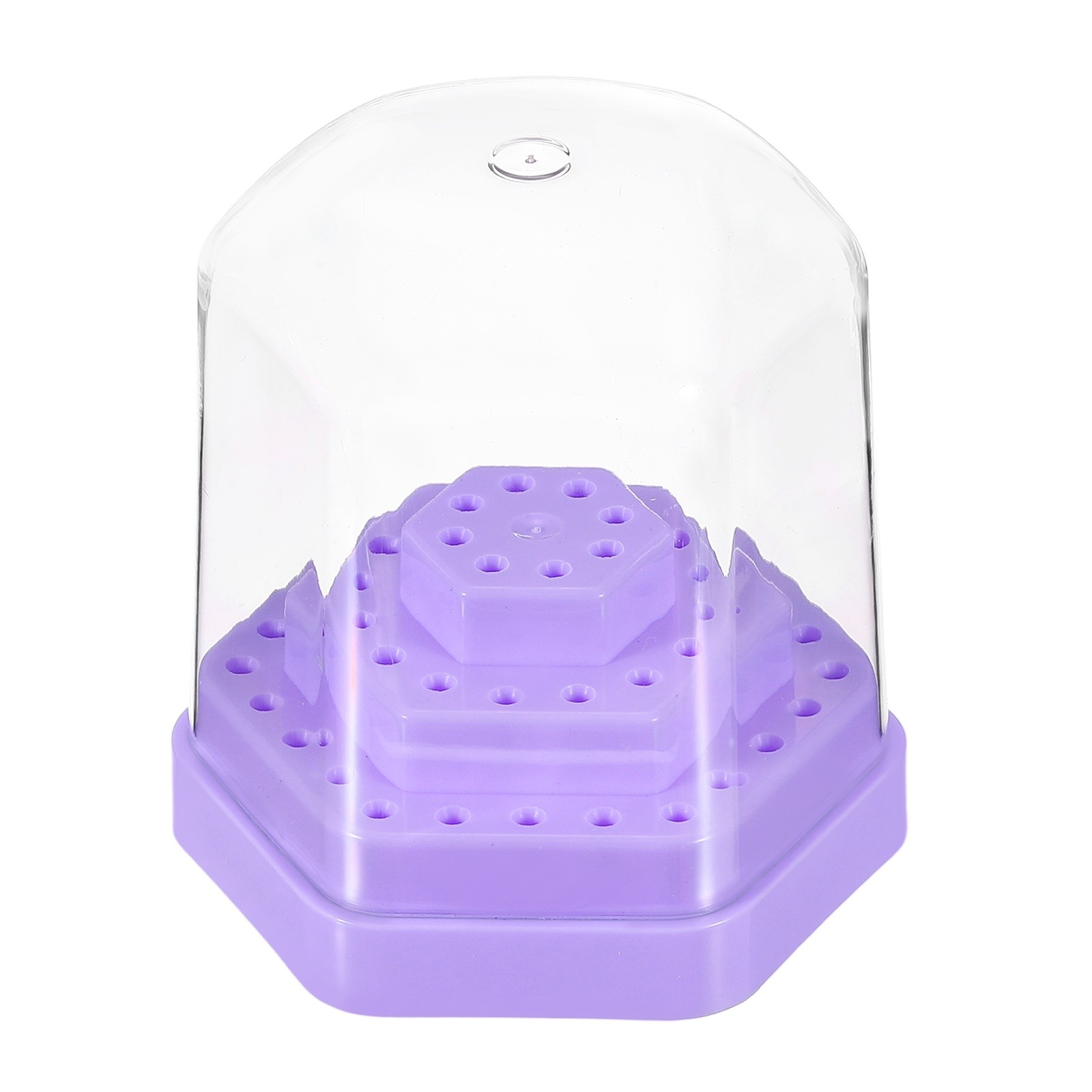 Nail Drill Bits Holder, 48 Holes Large Space Drills Bit Case, Purple