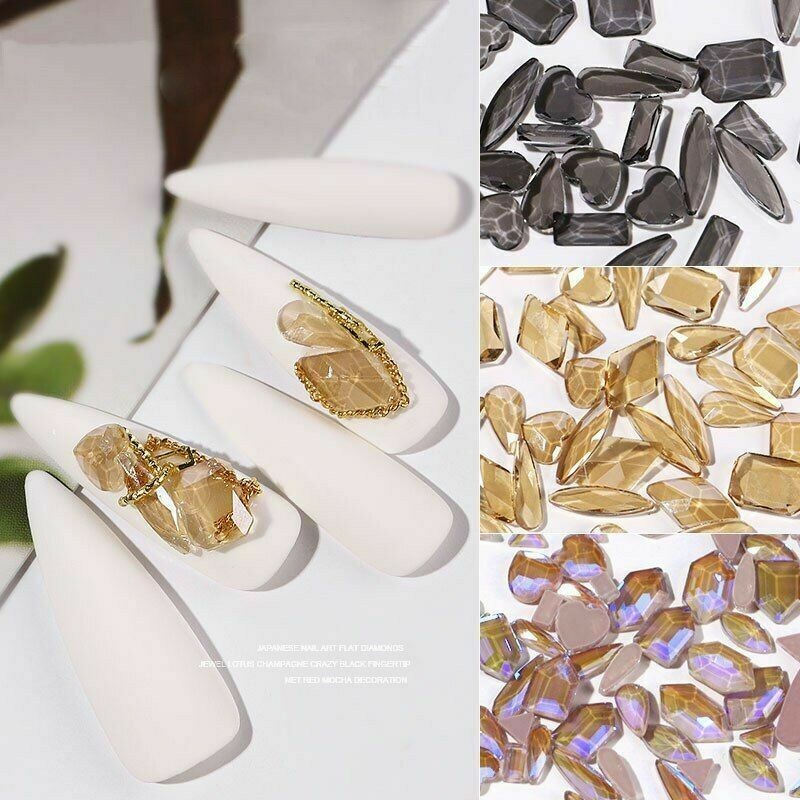 50PCS Flat Back Crystal 3D Mixed AB Nail Art Phone Case Decoration Bead DIY NH4