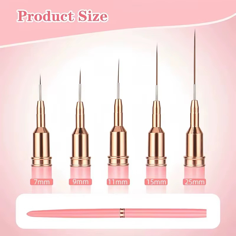 Nail Art Liner Brush Set 5PCS Professional Striping Painting Pens
